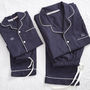 Boy's Personalised Navy Cotton Pyjamas, thumbnail 3 of 7