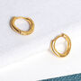 Classic Gold 10mm Wavy Huggie Hoop Earrings, thumbnail 1 of 8