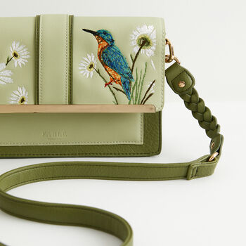 Embroidered Kingfisher Cross Body Bag, 2 of 8