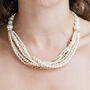 Gold Colour Layered Waterfall Pearl Necklace, thumbnail 2 of 3