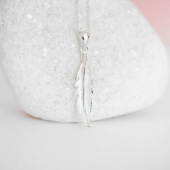 Feather Necklace In Sterling Silver, 2 of 7