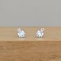 Sterling Silver Angel Stud Earrings With Cz Stone, thumbnail 1 of 2