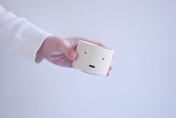 'Meh' Handmade Ceramic Flat White Cup, 2 of 2