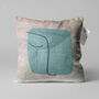 Abstract Face Pattern Cushion Cover With Mint Colourr, thumbnail 1 of 7