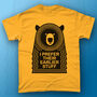 Funny Muso Bear Music Adult Men's T Shirt, thumbnail 2 of 7