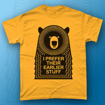 Funny Muso Bear Music Adult Men's T Shirt, 2 of 7
