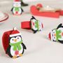 Set Of Four Christmas Penguin Felt Napkin Rings, thumbnail 4 of 4
