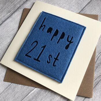 Happy 21st Birthday Felt Milestone Card, 3 of 3