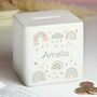 Personalised Rainbow Ceramic Square Money Box, thumbnail 1 of 2