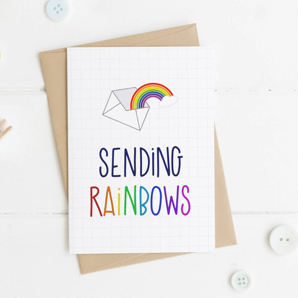 Sending Rainbows Good Luck Or Encouragement Card By Wink Design ...