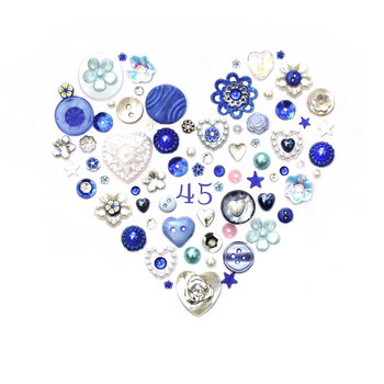 Personalised Sapphire Anniversary Button Heart, 2 of 4