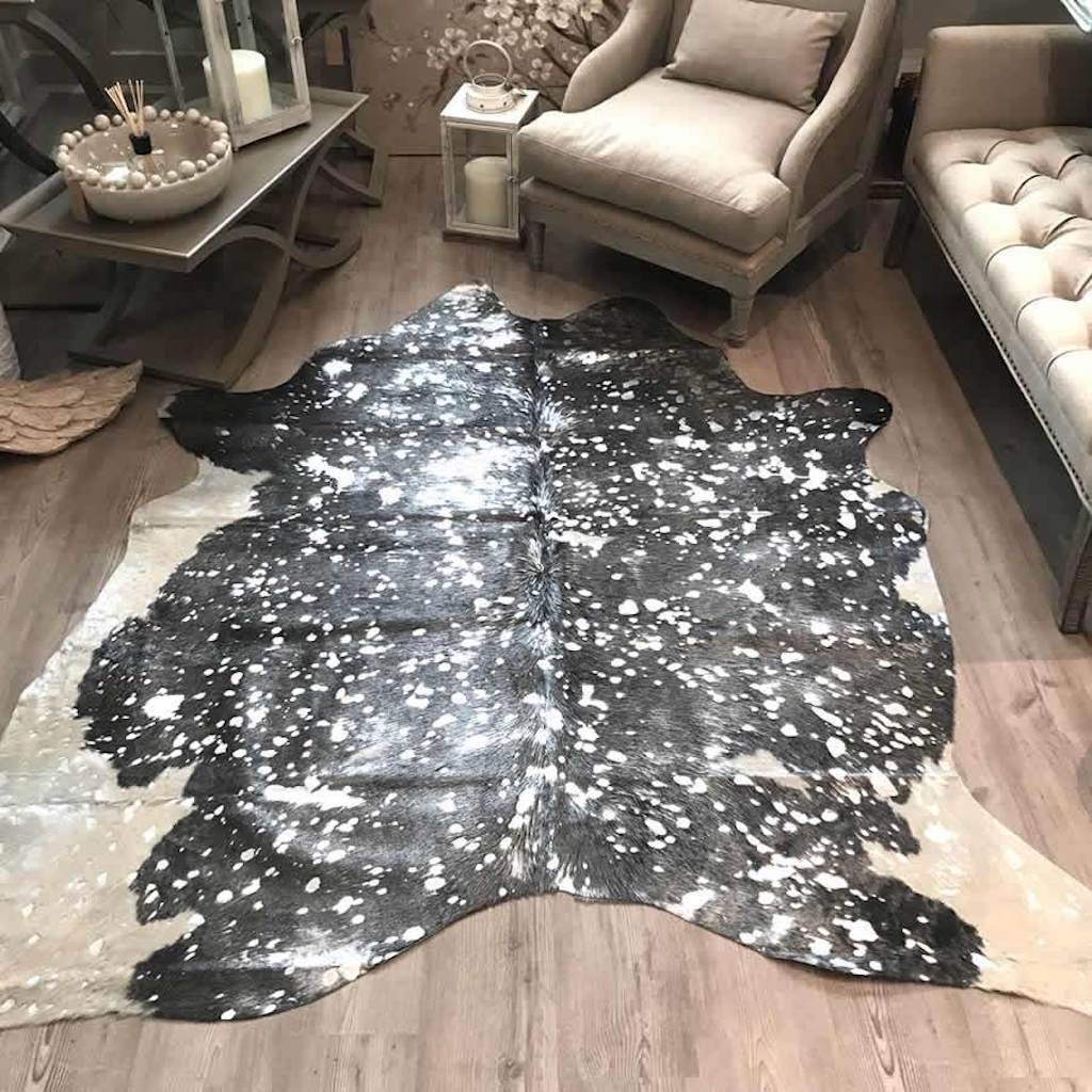 Cowhide Rug Metallic Grey And Silver By Cowshed Interiors