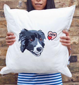 Personalised Pet Embroidered Cushion Cover, 4 of 5