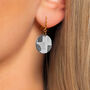 Black Abstract Circular Earrings • Gold Plated Sterling Silver Hooks, thumbnail 2 of 8