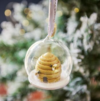 Personalised Glass Dome Bee Hive Decoration, 3 of 4