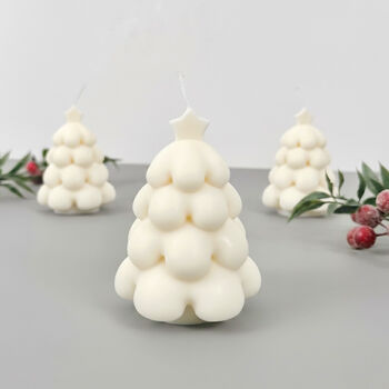 White Christmas Tree Candle And Christmas Decoration, 2 of 12