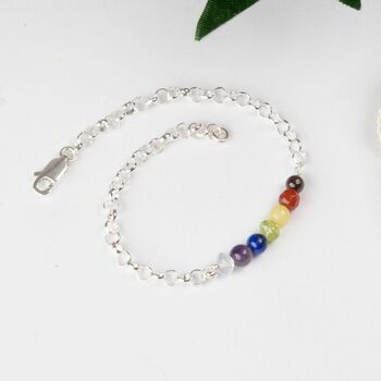 Sterling Silver Chakra Necklace With Semi Precious Gemstones, 2 of 3