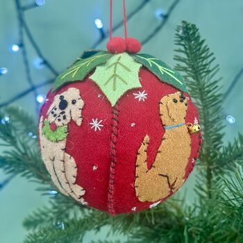 Personalised Dog Lover Felt Bauble, 2 of 3