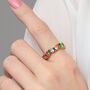 Stacking Ring With Colourful Baguette Stones, thumbnail 2 of 4