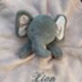 Embroidered Pink And Grey Baby Elephant Comforter, thumbnail 8 of 8