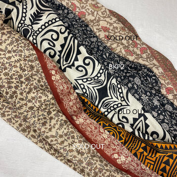Fair Trade Recycled Sari Hair Neck Scarf Square 55cm, 9 of 12