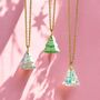 Glass Christmas Tree Necklace, thumbnail 3 of 6