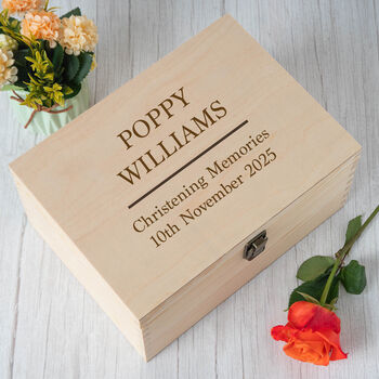 Personalised Christening Keepsake Box | Memory Chest, 2 of 6