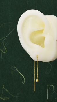 Sterling Silver Minimalist Ball Threaders Earrings, 3 of 9