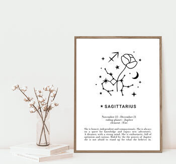 She Is Sagittarius Personalised Zodiac Print, 4 of 4