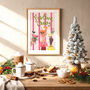 ‘Festive Cheers’ Christmas Art Print – Holiday Celebration Wall Decor, thumbnail 1 of 6
