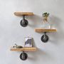 Set Of Three Reclaimed Wood Pipe Shelves, thumbnail 1 of 7