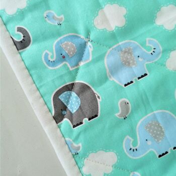 New Baby Blanket With Elephants, Baby Shower Gift, 6 of 12