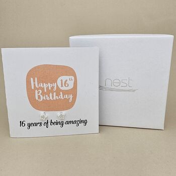 Boxed 16th Birthday Star Stud Earrings Card, 2 of 3