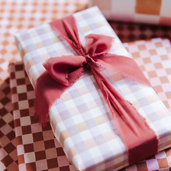 Pastel Gingham Wrapping Paper For Birthdays, Weddings, Anniversaries, Baby Showers And Christmas, 8 of 8