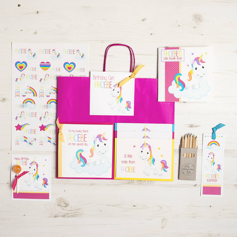 personalised-unicorn-gift-bag-bundle-by-little-tweet-stationery