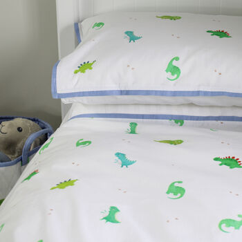 Dinosaur Duvet Cover And Pillowcase Set Cot And Single, 4 of 7