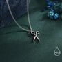 Sterling Silver Very Small Scissors Pendant Necklace, thumbnail 4 of 12