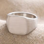 Men's Brushed Stainless Steel Signet Ring, thumbnail 4 of 11