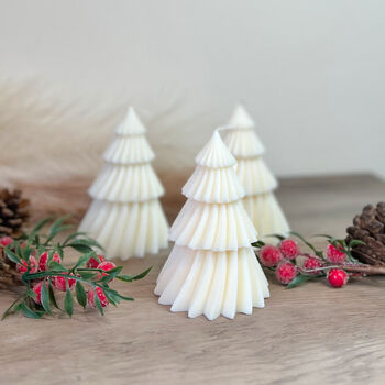 Geometric Christmas Tree Shape Soy Candle Festive Gifts, 6 of 9