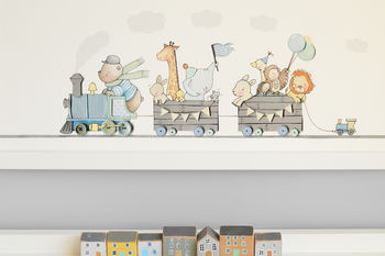 Personalised Baby Boys Framed Classic Train Print, 4 of 7