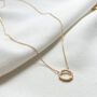 Cz Encrusted Circle 18k Gold Necklace, thumbnail 3 of 4