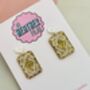 Custard Cream Biscuit Glitter Earrings / Foodie Gift / Cute Statement Jewellery / Tea Lover Accessories, thumbnail 4 of 5