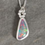 Colourful Australian Opal Doublet Necklace In Sterling Silver, thumbnail 1 of 3