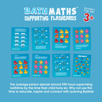 Bath Maths Educational Bath Toys And Number Games Learning Flashcards With Bath Crayons, 3 of 7