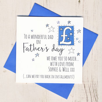 Personalised Father's Day I Owe You Card, 2 of 2