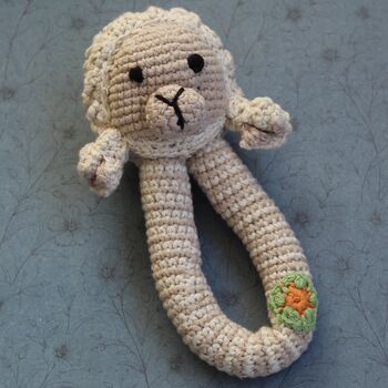 Neutral Baby Lamb Rattle, 2 of 4