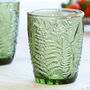 Botanical Green Fern Leaf Glassware, thumbnail 6 of 9