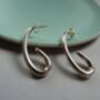 Infinity Sterling Silver Long Curve Drop Earrings, thumbnail 2 of 4