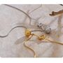 Paris D’or Gold Chrome V Blossom Knot Drop Ball Gift Necklace, thumbnail 4 of 4