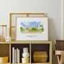 Custom Watercolor School Print – Graduation Gift, Alumni Gift, Teacher Gift, thumbnail 2 of 9